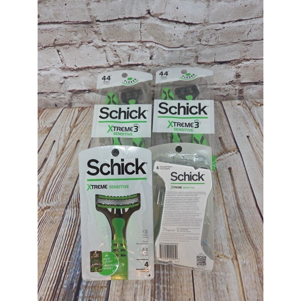 Schick Xtreme 4 Sensitive Disposable Razors 4 Packs of 4 Razors 16 Razors Total